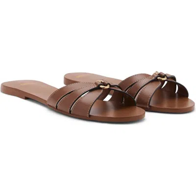 Mango Slide Sandal In Brown