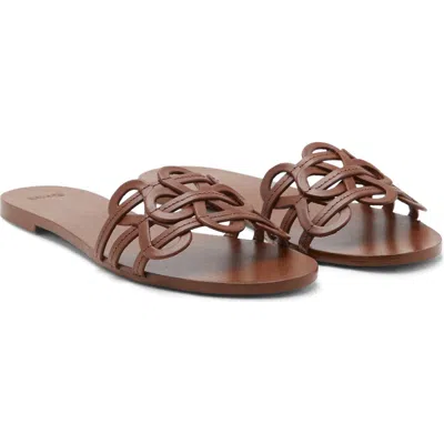 Mango Slide Sandal In Brown