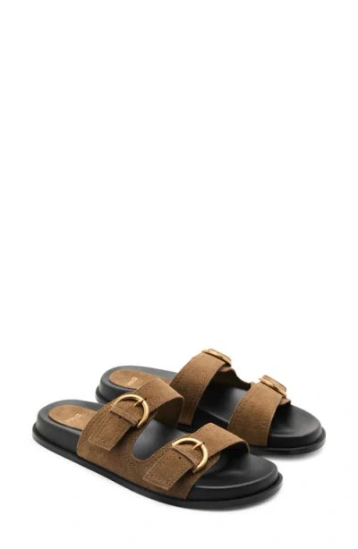 Mango Slide Sandal In Leather