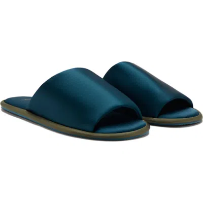 Mango Slide Slipper In Blue