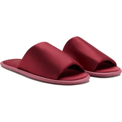 Mango Slide Slipper In Burgundy