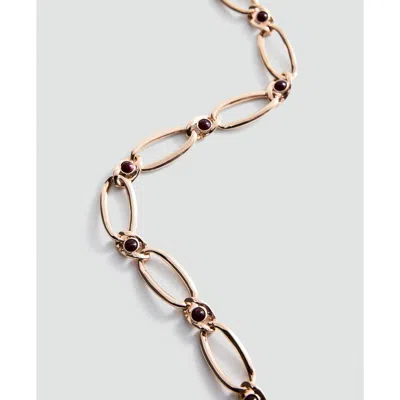Mango Slim Chain Link Necklace In Silver
