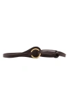 Mango Slim Faux Leather Belt In Black