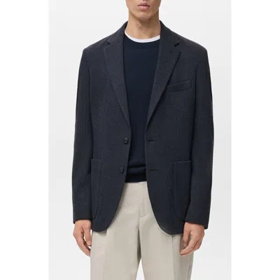Mango Slim Fit Blazer In Blue