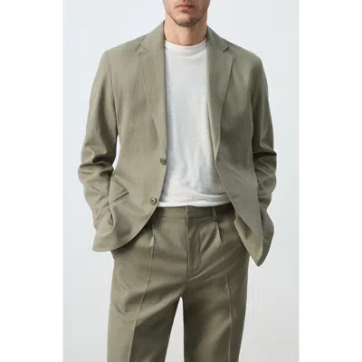 Mango Slim Fit Blazer In Neutral