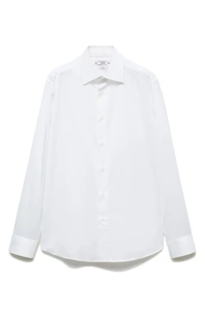 Mango Slim Fit Button-up Shirt In White