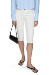 Mango Jeans Slim Capri Decorative Stitching Off White In Off White