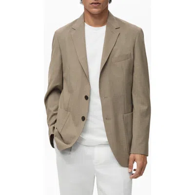 Mango Slim Fit Cool Wool Blazer In Brown