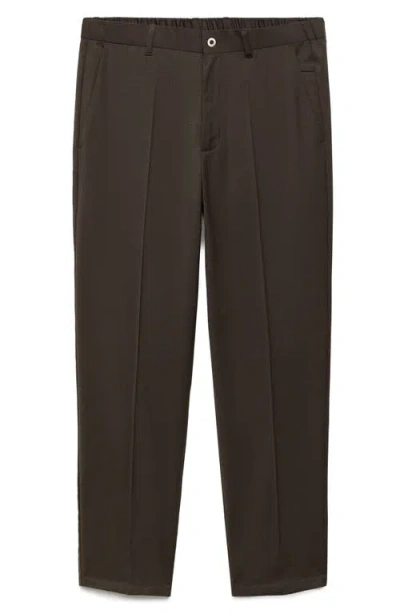 Mango Slim Fit Coolmax® Straight Leg Pants In Brown
