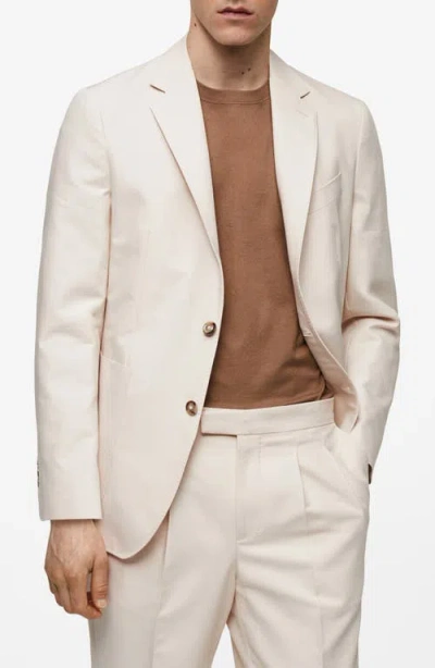Mango Slim Fit Cotton Blazer In Orange