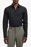 Mango Slim Fit Cotton Button-up Shirt In Black