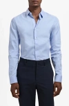 Mango Slim Fit Cotton Button-up Shirt In Blue