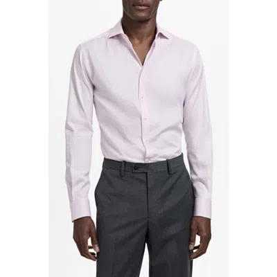 Mango Slim Fit Cotton Button-up Shirt In Pink