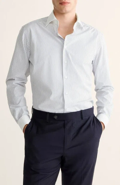 Mango Slim Fit Cotton Button-up Shirt In Black
