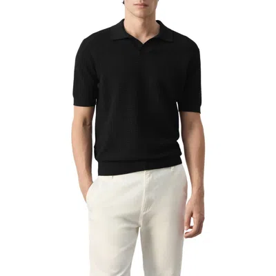 Mango Slim Fit Cotton Polo In Black