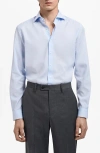 Mango Slim Fit Cotton Poplin Button-up Shirt In Blue