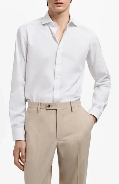 MANGO MANGO SLIM FIT COTTON POPLIN BUTTON-UP SHIRT
