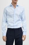 Mango Slim Fit Cotton Poplin Suit Button-up Shirt In Sky Blue