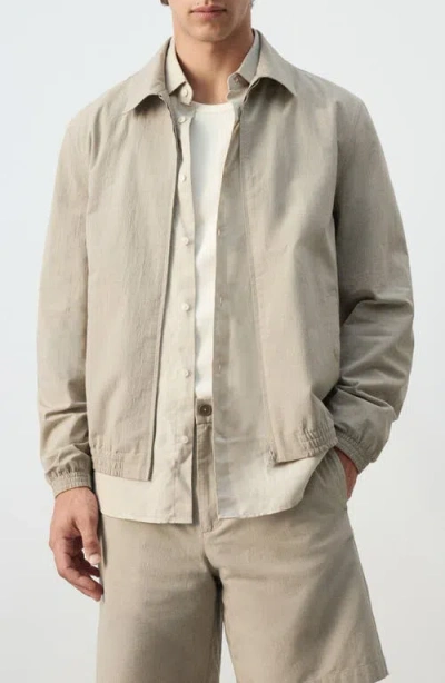 Mango Slim Fit Cotton Shirt Jacket In Neutral
