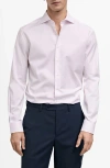 Mango Slim Fit Cotton Suit Button-up Shirt In Pink