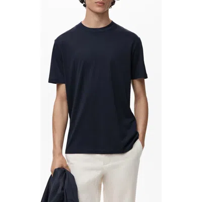 Mango Slim Fit Cotton T-shirt In Black