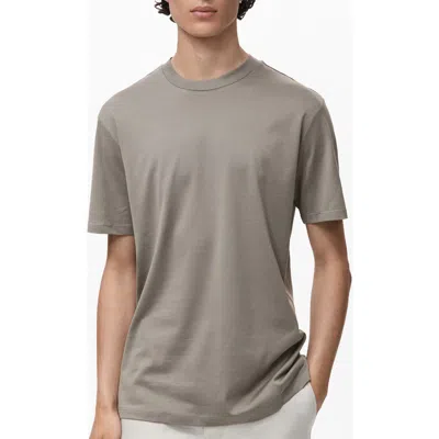Mango Slim Fit Cotton T-shirt In Gray