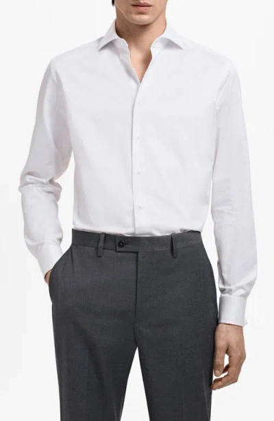 MANGO MANGO SLIM FIT COTTON TWILL BUTTON-UP SHIRT