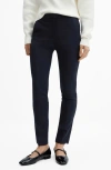 Mango Crop Skinny Pants In Dark Navy