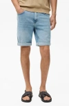 Mango Slim Fit Denim Bermuda Shorts In Blue