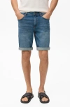 Mango Slim Fit Denim Bermuda Shorts In Blue