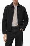 Mango Slim Fit Denim Workwear Zip Jacket In Black
