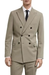 Mango Slim Fit Double Breasted Suit Jacket In Beige