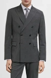 Mango Slim Fit Double Breasted Suit Jacket In Grey