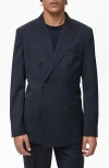 Mango Men's Cold Wool Double-breasted Suit Blazer In Blue