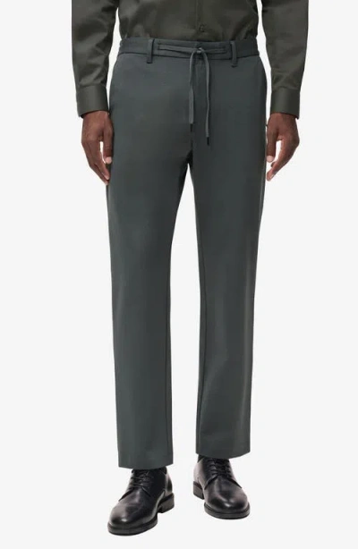 Mango Slim Fit Drawstring Pants In Gray