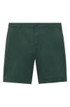 Mango Slim Fit Flat Front Bermuda Chino Shorts In Dark Green