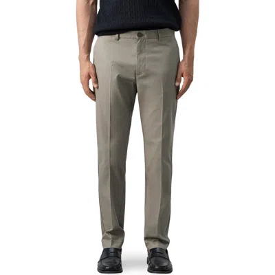 Mango Slim Fit Flat Front Cotton Twill Pants In Gray