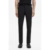 Mango Slim Fit Flat Front Pants In Black
