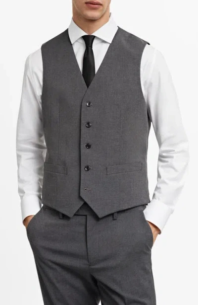 Mango Slim Fit Heathered Grey Stretch Vest