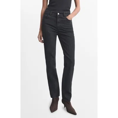 Mango Slim Fit Jeans In Black Denim