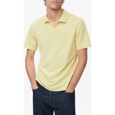 Mango Men's Cotton Pique Polo Shirt In Yellow