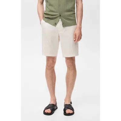 MANGO MANGO SLIM FIT LINEN BERMUDA SHORTS