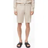 Mango Slim Fit Linen Bermuda Shorts In Nude