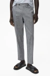 Mango Slim Fit Linen Blend Dress Pants In Gray