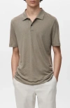 Mango Slim Fit Linen Blend Jersey Polo In Gray