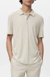 Mango Slim Fit Linen Blend Jersey Polo In Neutral