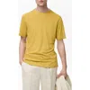 Mango Slim Fit Linen Blend T-shirt In Yellow