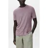 Mango Slim Fit Linen Blend T-shirt In Purple