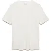 Mango Slim Fit Linen Blend T-shirt In White
