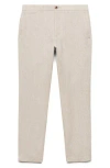 Mango Slim Fit Linen Pants In Sand